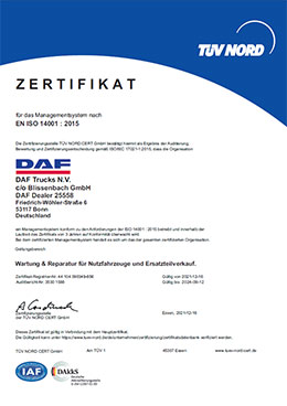 Tüv-Zertifizierung nach EN ISO 14001